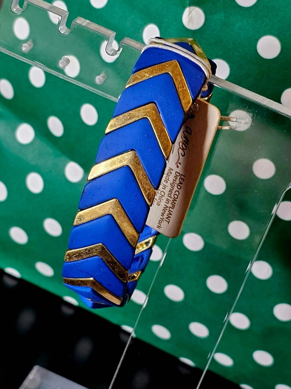 Chevron Stacking W/ Gold Tone Enamel Bracelet NWT - Picture 3 of 3